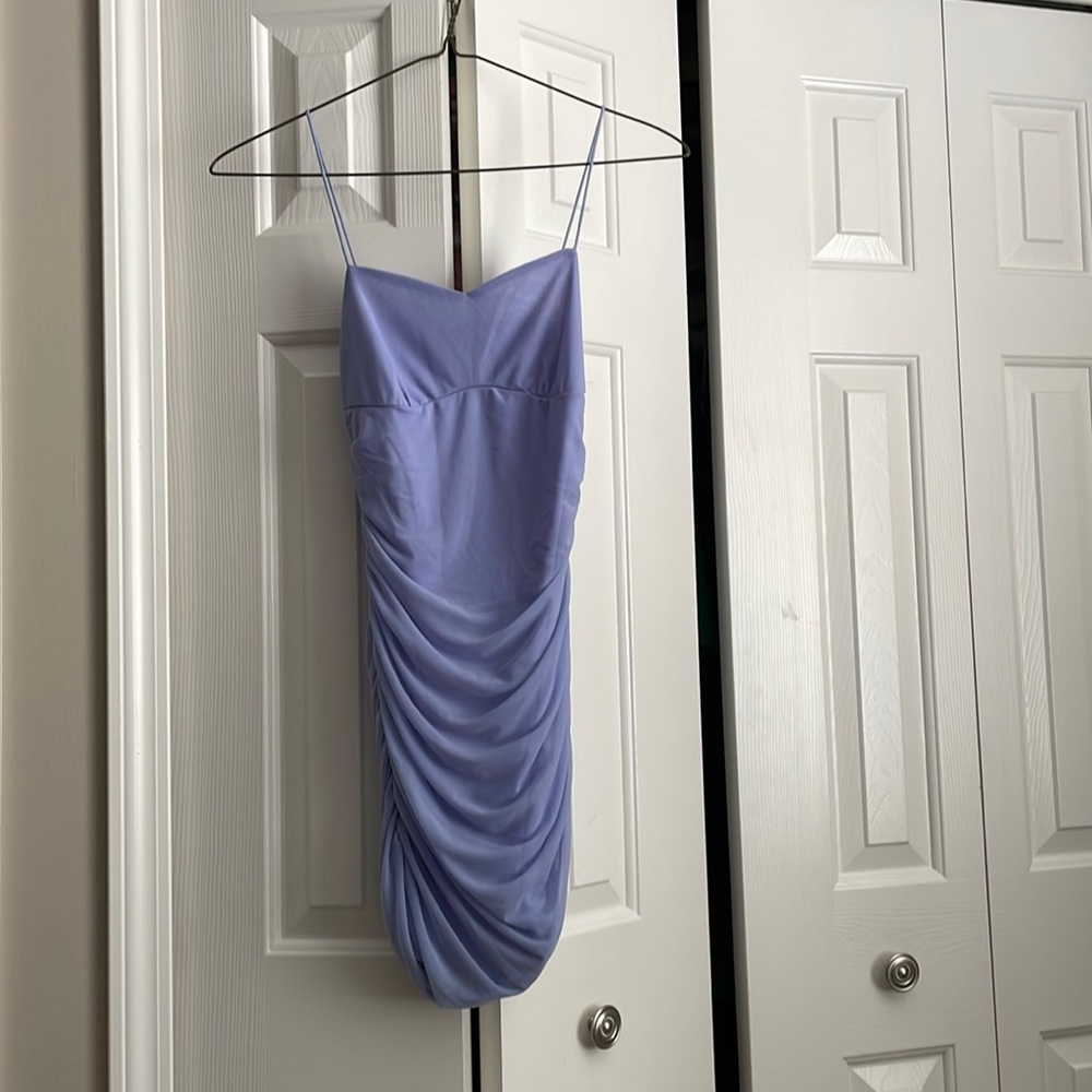 Lavender colored mini dress